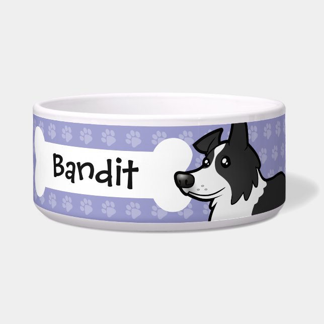 Comedero Border collie del dibujo animado (Frente)