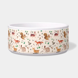 Comedero bosque en patrón acuarela - bambi, fox, coney,