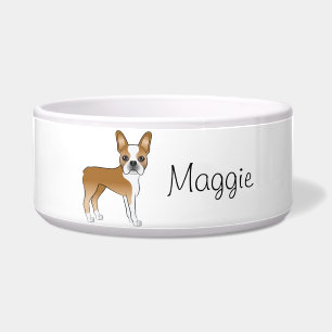 Comedero Boston Terrier cervato lindo perro de dibujos anim