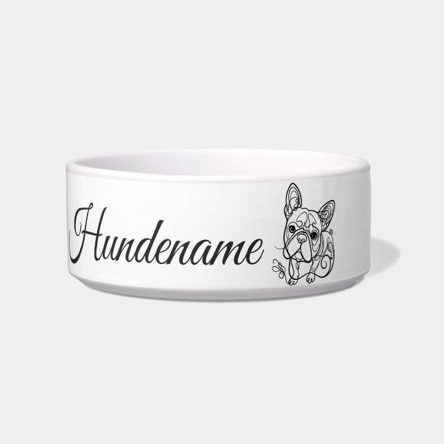 Comedero Boston Terrier Line Art personalized bowl (Frente)