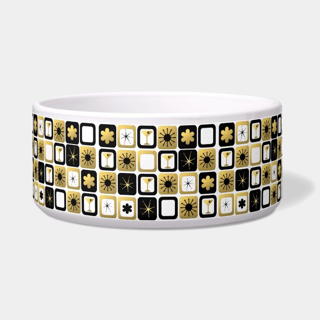 Comedero Bote de cerámica de oro retro glamoroso (Frente)