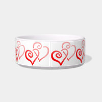 Bote de cerámica para mascotas de doble Swirly roj