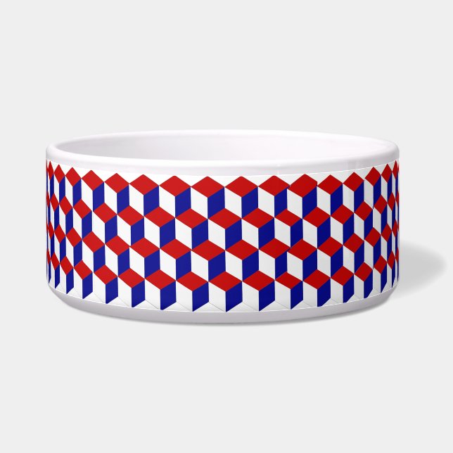 Comedero Bowl - bloques rojo, blanco, azul (Derecha)