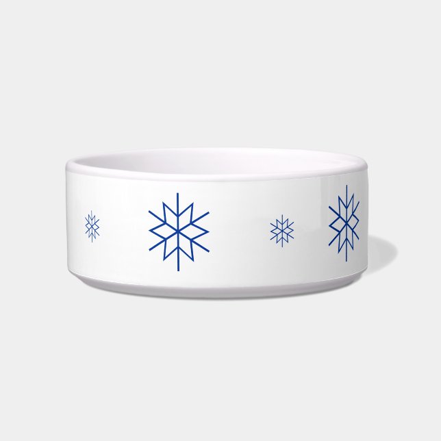 Comedero Bowl - Copos de nieve azules (Frente)