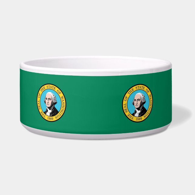 Comedero Bowl de animales con bandera del estado de Washing (Frente)