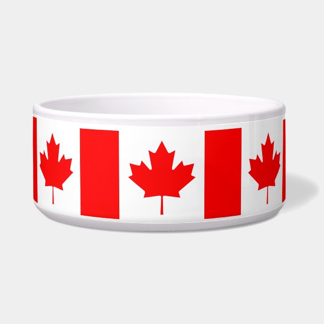 Comedero Bowl de mascotas con bandera canadiense (Frente)