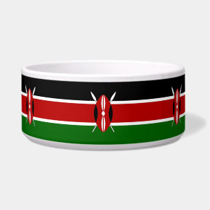 Comedero Bowl de mascotas con bandera de Kenia