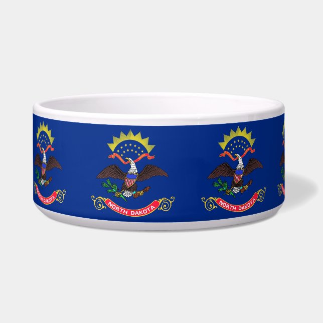 Comedero Bowl de mascotas con bandera del estado de Dakota  (Izquierda)