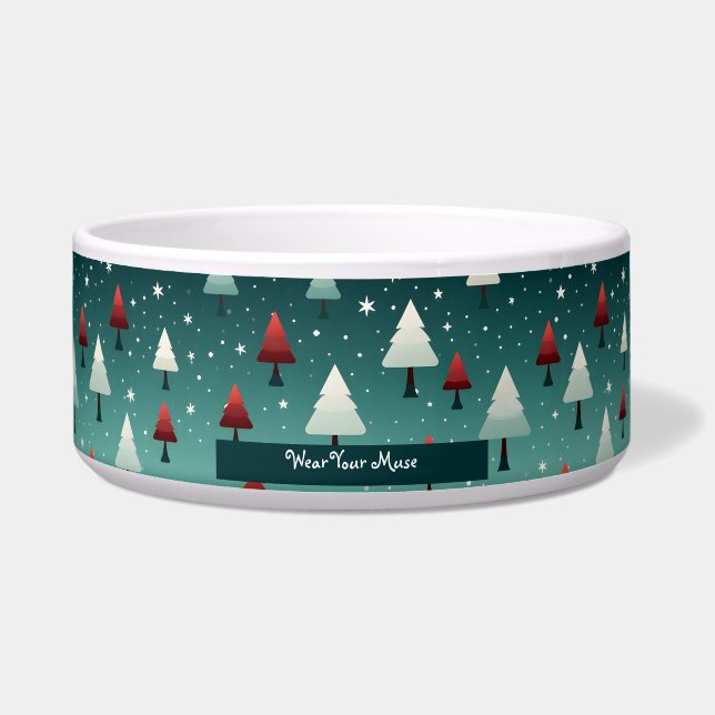Comedero Bowl de mascotas de árbol de Navidad (Frente)