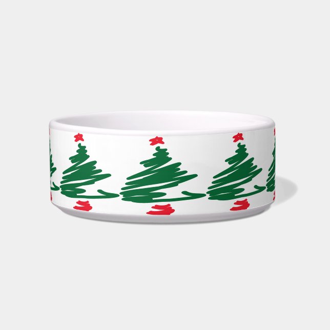 Comedero Bowl de mascotas de árbol de Navidad (Frente)