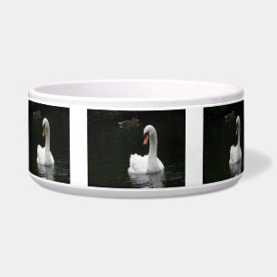 Comedero Bowl de mascotas de cisne blanco