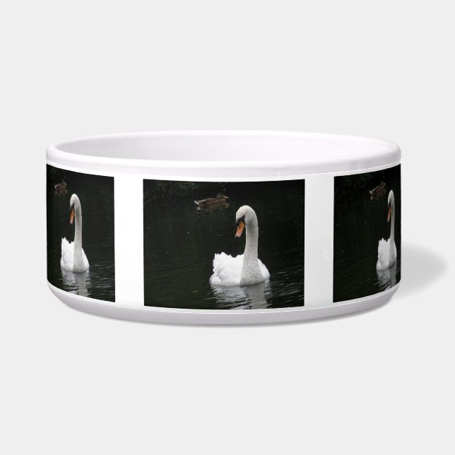 Comedero Bowl de mascotas de cisne blanco (Frente)
