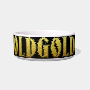 Comedero Bowl de mascotas de oro