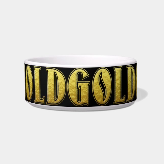 Comedero Bowl de mascotas de oro (Frente)