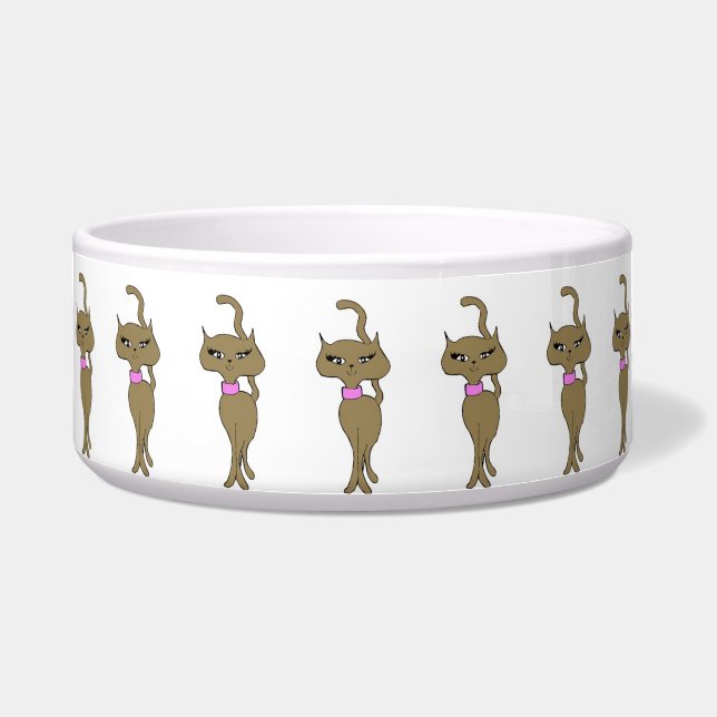 Comedero Bowl de mascotas/gatos flacos (Frente)