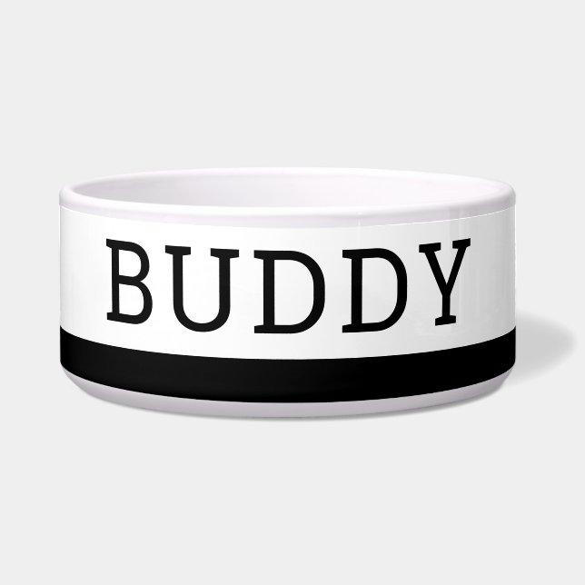Comedero Bowl de mascotas grande personalizado con nombre (Frente)