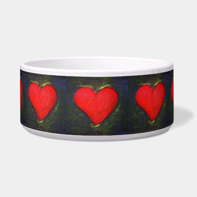 Comedero Bowl de mascotas para el corazón pintado (Frente)