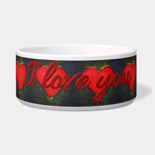 Comedero Bowl de mascotas para el corazón pintado