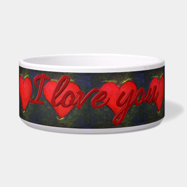 Comedero Bowl de mascotas para el corazón pintado (Derecha)