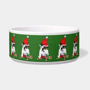 Comedero Bowl de Navidades de perro de Bulldog inglés