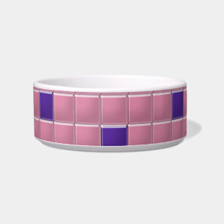 Comedero Bowl - Mosaico cuadrado rosado