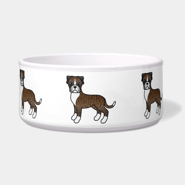 Comedero Bóxer atigrado perro de dibujos animados lindo (Frente)