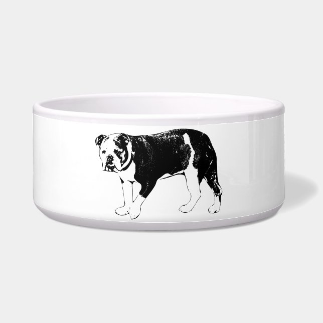 Comedero Brillantez de Bulldog, Comida Elevada (Frente)