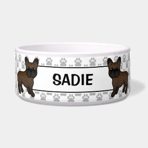 Comedero Brindle French Bulldog Perro de Dibujos Animados L
