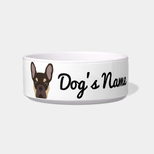 Comedero Brown Tan Bulldog Bowl