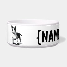 Bull Terrier con el NOMBRE de los bolos