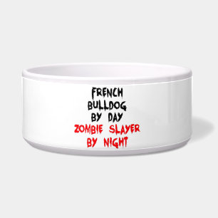 Comedero Bulldog francés por día Zombie Slayer por noche