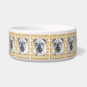 Comedero Bulldog Inglés con Fuente Retro
