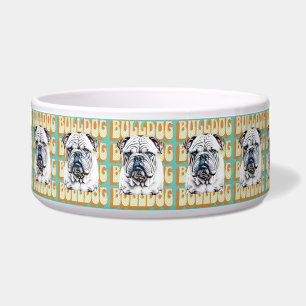 Comedero Bulldog inglés con fuente retro