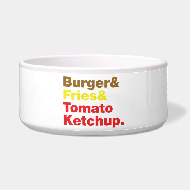 Comedero Burger & Fries & Tomate Ketchup. (Frente)