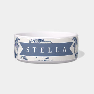 Comedero Caballo Azul Vintage Personalizado Clásico Campest