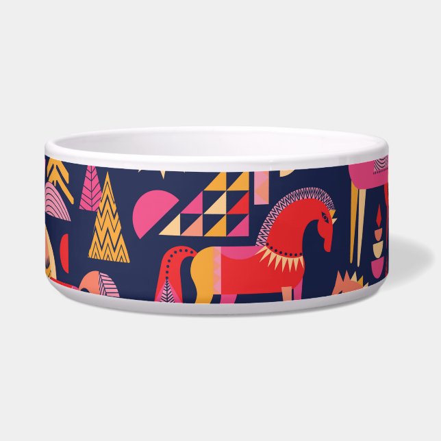 Comedero Caballos escandinavos: Diseño Decorativo y Seamles (Frente)