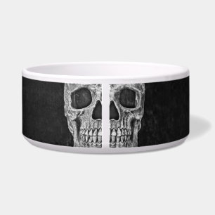 Comedero Cabeza De Medio Calavero Gótica Guay Grunge Blanco