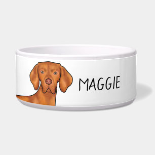 Comedero Cabeza de perro pointer Vizsla húngaro con nombre