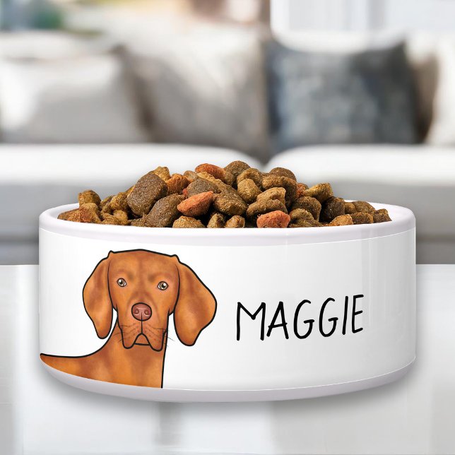 Comedero Cabeza de perro pointer Vizsla húngaro con nombre  (Subido por el creador)