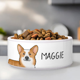 Comedero Cabeza De Perro Y Nombre Personalizado De Pembroke