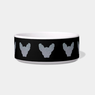 Comedero Cabezas de Gato Elf Sphynx Patrón Plateado Negro