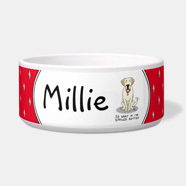 Comedero Cachorro labrador retriever amarillo mimado hasta  (Frente)