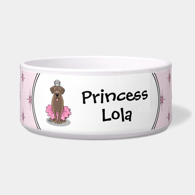 Comedero Cachorro labrador retriever chocolate Princesa de  (Frente)