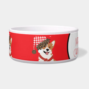 Comedero Cachorro Navideño Adorable con Gorro de Santa