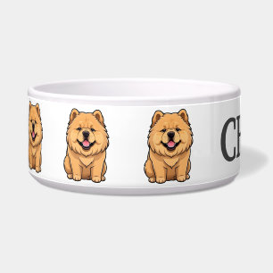 Comedero Cachorro Personalizado de Chow Chow Adorable