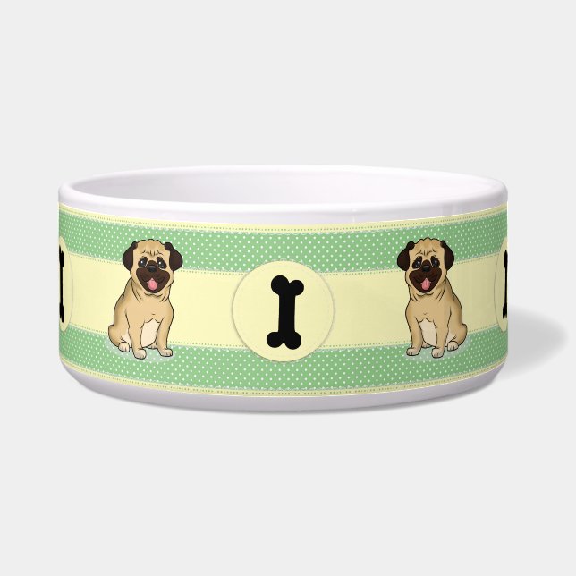 Comedero Cachorros, huesos y puntos de polka (Frente)