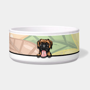 Comedero Caja linda de perro boxer asomándose, comida o beb