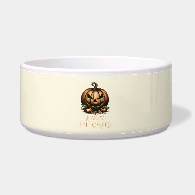 Comedero Calabaza de Halloween feliz (Frente)