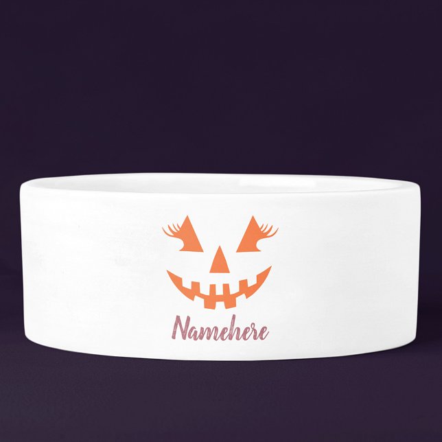 Comedero Calabaza de Halloween personalizada femenina Jack  (Subido por el creador)