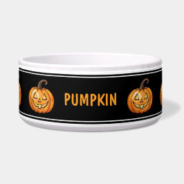 Comedero Calabazas Cuestas Con Caras Y Nombre Negro Hallowe